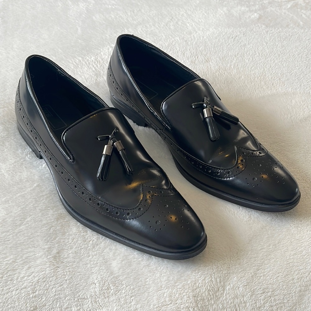 ASOS DESIGN Brogue Loafers In Black Leather
